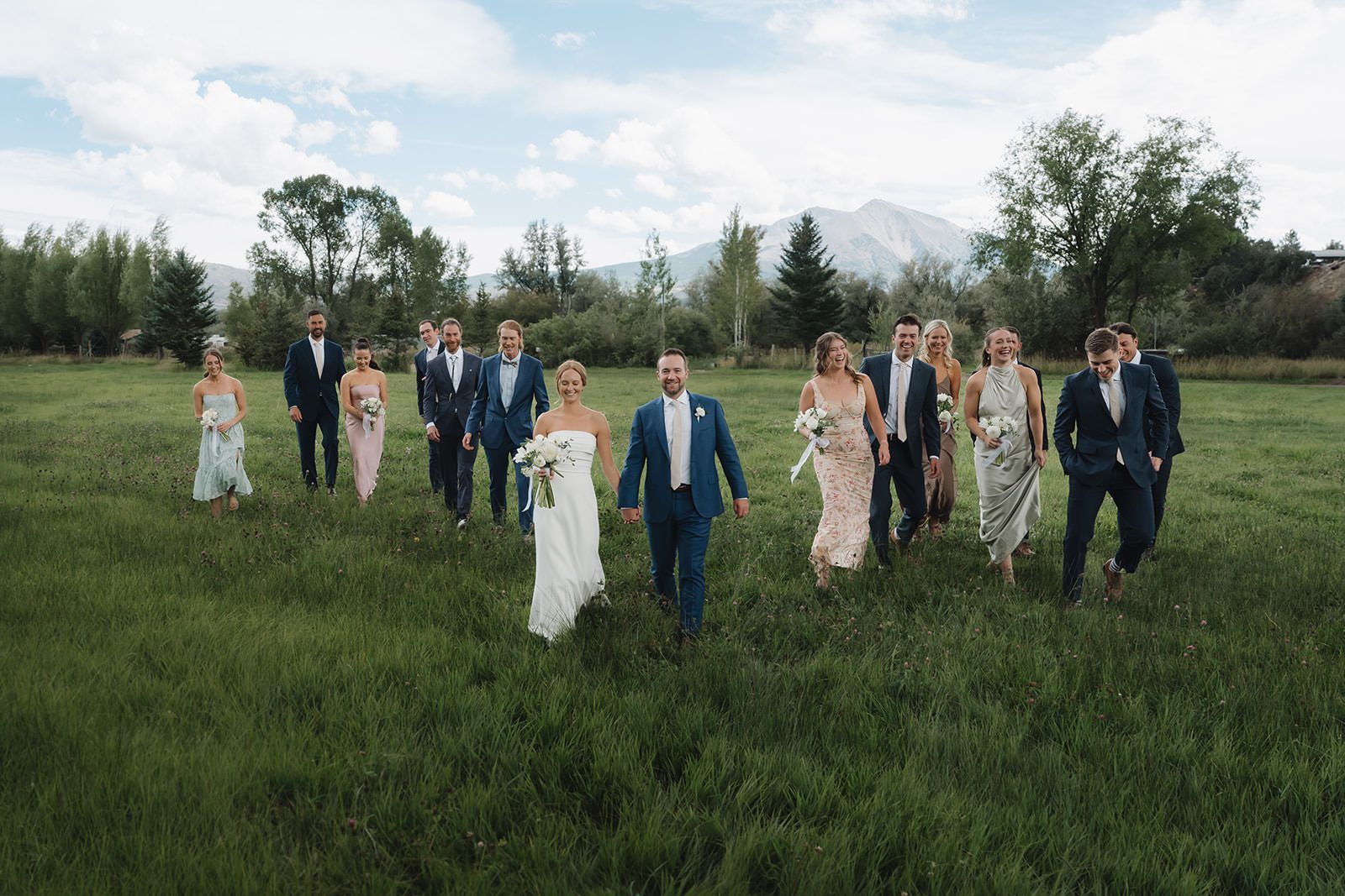 bridal party at spring creek ranch carbondale co wedding photographer madison van wylen